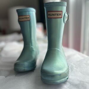 GUC Hunter 10Toddler Iridescent Aqua Rain Boots